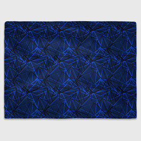 Плед 3D с принтом Черно-синий геометрический   в Санкт-Петербурге, 100% полиэстер | закругленные углы, все края обработаны. Ткань не мнется и не растягивается | абстрактный | геометрические фигуры | геометрический | модный | молодежный | полосы | синий | синий и черный