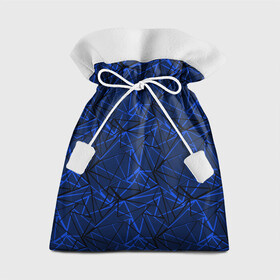 Подарочный 3D мешок с принтом Черно-синий геометрический   в Санкт-Петербурге, 100% полиэстер | Размер: 29*39 см | абстрактный | геометрические фигуры | геометрический | модный | молодежный | полосы | синий | синий и черный