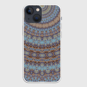 Чехол для iPhone 13 mini с принтом Этнический арабский узор в Санкт-Петербурге,  |  | арабский | калейдоскоп | коричневый | круглый | орнамент | серый | украшение | этнический