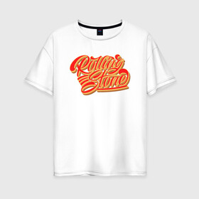 Женская футболка хлопок Oversize с принтом Rolling Stone  в Санкт-Петербурге, 100% хлопок | свободный крой, круглый ворот, спущенный рукав, длина до линии бедер
 | винтаж | каллиграфия | леттеринг | объём | перекати поле | тени | яркость