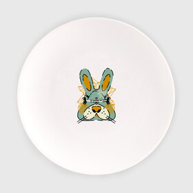 Тарелка с принтом Безумный кролик в Санкт-Петербурге, фарфор | диаметр - 210 мм
диаметр для нанесения принта - 120 мм | rabbit | безумие | животное | заяц | зверь | крол | кролик | трус