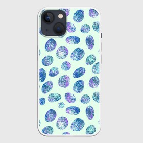 Чехол для iPhone 13 с принтом Драгоценные синие камни в Санкт-Петербурге,  |  | абстракция | драгоценные камни | зеленый | нежный принт | синий | сияние | фиолетовый | цвет