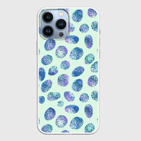 Чехол для iPhone 13 Pro Max с принтом Драгоценные синие камни в Санкт-Петербурге,  |  | Тематика изображения на принте: абстракция | драгоценные камни | зеленый | нежный принт | синий | сияние | фиолетовый | цвет