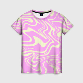 Женская футболка 3D с принтом Лолипоп абстракция в Санкт-Петербурге, 100% полиэфир ( синтетическое хлопкоподобное полотно) | прямой крой, круглый вырез горловины, длина до линии бедер | pewpiepie | абстракция | карамель | карамель на палочке | летний принт | лолипоп | нежные краски | пастельные цвета | розовый | яркий