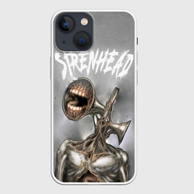 Чехол для iPhone 13 mini с принтом White Siren Head в Санкт-Петербурге,  |  | games | monster | siren head | игры | лес | монстр | сирена | сиреноголовый | страшилка | ужастик | хоррор