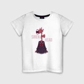 Детская футболка хлопок с принтом Girl Siren Head в Санкт-Петербурге, 100% хлопок | круглый вырез горловины, полуприлегающий силуэт, длина до линии бедер | games | monster | siren head | игры | лес | монстр | сирена | сиреноголовый | страшилка | ужастик | хоррор