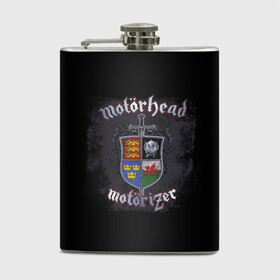 Фляга с принтом Shield of Motorhead в Санкт-Петербурге, металлический корпус | емкость 0,22 л, размер 125 х 94 мм. Виниловая наклейка запечатывается полностью | alternative | metall | motorhead | music | rock | альтернатива | металл | моторхед | моторхэд | музыка | рок