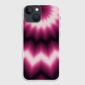 Чехол для iPhone 13 mini с принтом Черно пурпурный калейдоскоп в Санкт-Петербурге,  |  | абстрактный | бордовый | геометрический | зигзаг | калейдоскоп | модный | орнамент | современный | черный