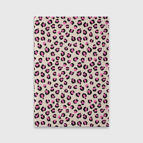 Обложка для паспорта матовая кожа с принтом Леопардовый принт розовый в Санкт-Петербурге, натуральная матовая кожа | размер 19,3 х 13,7 см; прозрачные пластиковые крепления | бежевый | леопард | леопардовый принт | молочный цвет | пятнистый | розовый