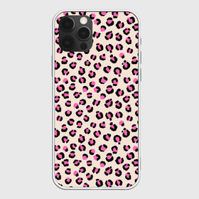 Чехол для iPhone 12 Pro Max с принтом Леопардовый принт розовый в Санкт-Петербурге, Силикон |  | бежевый | леопард | леопардовый принт | молочный цвет | пятнистый | розовый