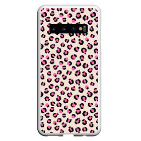 Чехол для Samsung Galaxy S10 с принтом Леопардовый принт розовый в Санкт-Петербурге, Силикон | Область печати: задняя сторона чехла, без боковых панелей | бежевый | леопард | леопардовый принт | молочный цвет | пятнистый | розовый