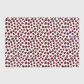 Магнитный плакат 3Х2 с принтом Леопардовый принт розовый в Санкт-Петербурге, Полимерный материал с магнитным слоем | 6 деталей размером 9*9 см | бежевый | леопард | леопардовый принт | молочный цвет | пятнистый | розовый