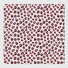 Магнитный плакат 3Х3 с принтом Леопардовый принт розовый в Санкт-Петербурге, Полимерный материал с магнитным слоем | 9 деталей размером 9*9 см | бежевый | леопард | леопардовый принт | молочный цвет | пятнистый | розовый