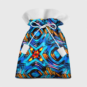 Подарочный 3D мешок с принтом Желто-синий абстрактный узор  в Санкт-Петербурге, 100% полиэстер | Размер: 29*39 см | Тематика изображения на принте: геометрический | желтый | модный | плетение | синий | современный | яркий синий