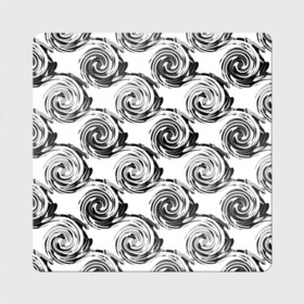 Магнит виниловый Квадрат с принтом Черно-белый абстрактный узор  в Санкт-Петербурге, полимерный материал с магнитным слоем | размер 9*9 см, закругленные углы | абстрактный | винтажный | детский | круги | молодежный | ретро | современный | спирали