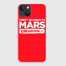 Чехол для iPhone 13 с принтом Thirty Seconds to Mars UN PLUGGED в Санкт-Петербурге,  |  | Тематика изображения на принте: 30 seconds to mars | 30 секунд до марса | 30 фстм | 30stm | 30сдм | jared leto | rock band | thirty seconds to mars | альтернативный | гранж | джаред лето | нео | пост | прогрессивный | рок группа | фети секондс ту марс | хард | шеннон