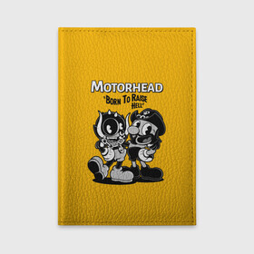 Обложка для автодокументов с принтом Motorhead x Cuphead в Санкт-Петербурге, натуральная кожа |  размер 19,9*13 см; внутри 4 больших “конверта” для документов и один маленький отдел — туда идеально встанут права | Тематика изображения на принте: alternative | cuphead | metall | motorhead | music | rock | альтернатива | капхэд | лемми | металл | моторхед | моторхэд | музыка | рок