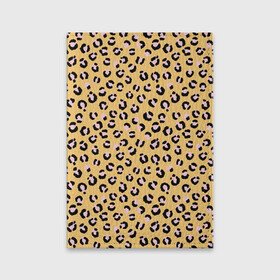 Обложка для паспорта матовая кожа с принтом Желтый леопардовый принт в Санкт-Петербурге, натуральная матовая кожа | размер 19,3 х 13,7 см; прозрачные пластиковые крепления | Тематика изображения на принте: желтый | леопардовый принт | паттерн | пятна | пятнистый | розовый | текстура