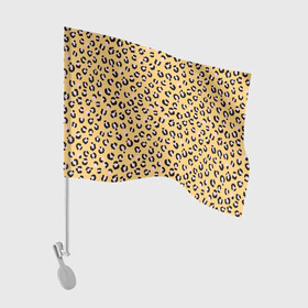 Флаг для автомобиля с принтом Желтый леопардовый принт в Санкт-Петербурге, 100% полиэстер | Размер: 30*21 см | желтый | леопардовый принт | паттерн | пятна | пятнистый | розовый | текстура
