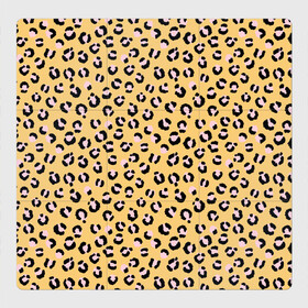 Магнитный плакат 3Х3 с принтом Желтый леопардовый принт в Санкт-Петербурге, Полимерный материал с магнитным слоем | 9 деталей размером 9*9 см | желтый | леопардовый принт | паттерн | пятна | пятнистый | розовый | текстура