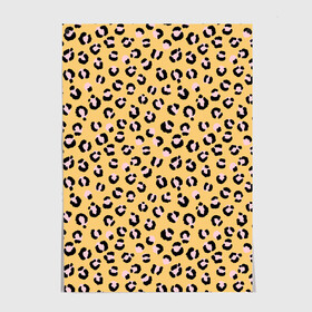 Постер с принтом Желтый леопардовый принт в Санкт-Петербурге, 100% бумага
 | бумага, плотность 150 мг. Матовая, но за счет высокого коэффициента гладкости имеет небольшой блеск и дает на свету блики, но в отличии от глянцевой бумаги не покрыта лаком | желтый | леопардовый принт | паттерн | пятна | пятнистый | розовый | текстура
