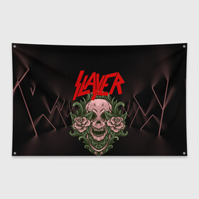 Флаг-баннер с принтом SLAYER | УБИЙЦА (Z) в Санкт-Петербурге, 100% полиэстер | размер 67 х 109 см, плотность ткани — 95 г/м2; по краям флага есть четыре люверса для крепления | rock | slayer | грув метал | джеф ханнем | керри кинг | ню метал | рок | трэш метал