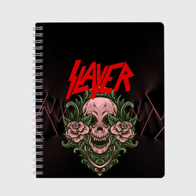 Тетрадь с принтом SLAYER | УБИЙЦА (Z) в Санкт-Петербурге, 100% бумага | 48 листов, плотность листов — 60 г/м2, плотность картонной обложки — 250 г/м2. Листы скреплены сбоку удобной пружинной спиралью. Уголки страниц и обложки скругленные. Цвет линий — светло-серый
 | rock | slayer | грув метал | джеф ханнем | керри кинг | ню метал | рок | трэш метал