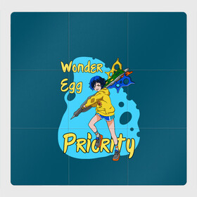 Магнитный плакат 3Х3 с принтом Wonder Egg Priority в Санкт-Петербурге, Полимерный материал с магнитным слоем | 9 деталей размером 9*9 см | ai ooto | wonder egg | wonder egg priority | ай ото | аниме | персонажи | приоритет чудо яйца