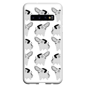 Чехол для Samsung Galaxy S10 с принтом Почитта в стиле manga в Санкт-Петербурге, Силикон | Область печати: задняя сторона чехла, без боковых панелей | Тематика изображения на принте: manga | граффити | рисунок | собака | человек бензопила