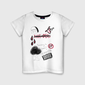 Детская футболка хлопок с принтом Поля тетради в Санкт-Петербурге, 100% хлопок | круглый вырез горловины, полуприлегающий силуэт, длина до линии бедер | грусть | карандаш | кровь | любовь | набросок | осеннее настроение | рисунок | сердце | эскиз