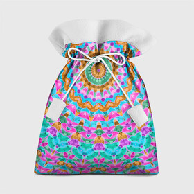 Подарочный 3D мешок с принтом разноцветный калейдоскоп  в Санкт-Петербурге, 100% полиэстер | Размер: 29*39 см | Тематика изображения на принте: детский | женский | калейдоскоп | круглый | орнамент | розовый | этнический