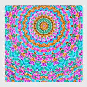 Магнитный плакат 3Х3 с принтом разноцветный калейдоскоп  в Санкт-Петербурге, Полимерный материал с магнитным слоем | 9 деталей размером 9*9 см | Тематика изображения на принте: детский | женский | калейдоскоп | круглый | орнамент | розовый | этнический