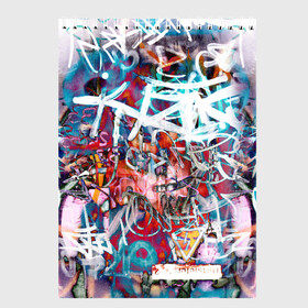 Скетчбук с принтом Wall graffiti в Санкт-Петербурге, 100% бумага
 | 48 листов, плотность листов — 100 г/м2, плотность картонной обложки — 250 г/м2. Листы скреплены сверху удобной пружинной спиралью | абстракция | граффити | надписи | надписи текстура | паттерн граффити | текстура | текстура граффити | шрифт