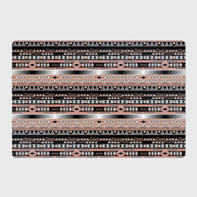 Магнитный плакат 3Х2 с принтом Полосатый этнический орнамент  в Санкт-Петербурге, Полимерный материал с магнитным слоем | 6 деталей размером 9*9 см | Тематика изображения на принте: абстрактный | геометрические фигуры | коричневый | полосатый узор | полосы | черный и коричневый | этнический