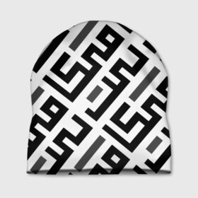 Шапка 3D с принтом Лабиринт в Санкт-Петербурге, 100% полиэстер | универсальный размер, печать по всей поверхности изделия | в черном белом лабиринте | геометрические узоры | для молодежи | стильный