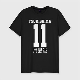 Мужская футболка хлопок Slim с принтом TSUKISHIMA KEI / КЕЙ ЦУКИШИМА в Санкт-Петербурге, 92% хлопок, 8% лайкра | приталенный силуэт, круглый вырез ворота, длина до линии бедра, короткий рукав | anime | haikyu | karasuno. | manga | tsukishima kei | аниме | волейбол | герой | карасуно | кей цукишима | манга | персонаж