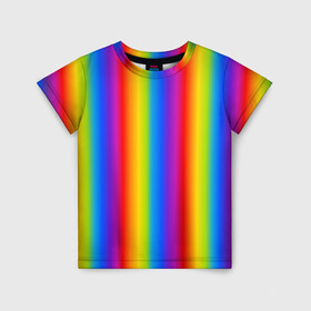 Детская футболка 3D с принтом Color gradient в Санкт-Петербурге, 100% гипоаллергенный полиэфир | прямой крой, круглый вырез горловины, длина до линии бедер, чуть спущенное плечо, ткань немного тянется | Тематика изображения на принте: градиент | радуга | текстура | текстура градиента | трендовый градиент | тренды | цветной градиент