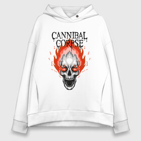 Женское худи Oversize хлопок с принтом Cannibal Corpse | Труп Каннибала (Z) в Санкт-Петербурге, френч-терри — 70% хлопок, 30% полиэстер. Мягкий теплый начес внутри —100% хлопок | боковые карманы, эластичные манжеты и нижняя кромка, капюшон на магнитной кнопке | cannibal | cannibal corpse | corpse | death metal | deathgrind | алекс уэбстер | брутальный дэт метал | дэт метал | дэтграйнд | пол мазуркевич | роб барретт | труп каннибала