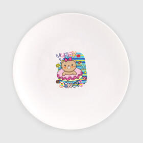 Тарелка с принтом Мишка в пончике в Санкт-Петербурге, фарфор | диаметр - 210 мм
диаметр для нанесения принта - 120 мм | девочка | медведь | медвежонок | мишка | пончик | сладости
