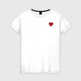 Женская футболка хлопок с принтом Разбитое сердечко в Санкт-Петербурге, 100% хлопок | прямой крой, круглый вырез горловины, длина до линии бедер, слегка спущенное плечо | любовь | разбитое сердечко | разбитое сердце | сердечко | сердца
