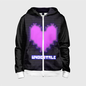 Детская толстовка 3D на молнии с принтом UNDERTALE PURPLE HEART в Санкт-Петербурге, 100% полиэстер |  манжеты и пояс оформлены широкой мягкой резинкой, двухслойный капюшон со шнурком для регулировки, спереди карманы и застежка-молния
 | sans | undertale | андертале | андертейл | игра | подземная история | подземная сказка | санс | сердце | ундертале