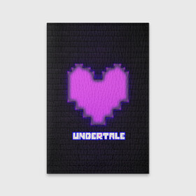 Обложка для паспорта матовая кожа с принтом UNDERTALE PURPLE HEART в Санкт-Петербурге, натуральная матовая кожа | размер 19,3 х 13,7 см; прозрачные пластиковые крепления | Тематика изображения на принте: sans | undertale | андертале | андертейл | игра | подземная история | подземная сказка | санс | сердце | ундертале