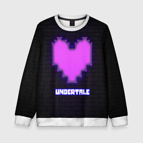 Детский свитшот 3D с принтом UNDERTALE PURPLE HEART в Санкт-Петербурге, 100% полиэстер | свободная посадка, прямой крой, мягкая тканевая резинка на рукавах и понизу свитшота | sans | undertale | андертале | андертейл | игра | подземная история | подземная сказка | санс | сердце | ундертале