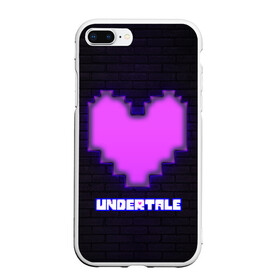 Чехол для iPhone 7Plus/8 Plus матовый с принтом UNDERTALE PURPLE HEART в Санкт-Петербурге, Силикон | Область печати: задняя сторона чехла, без боковых панелей | Тематика изображения на принте: sans | undertale | андертале | андертейл | игра | подземная история | подземная сказка | санс | сердце | ундертале