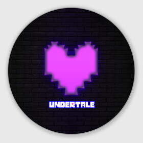 Коврик для мышки круглый с принтом UNDERTALE PURPLE HEART в Санкт-Петербурге, резина и полиэстер | круглая форма, изображение наносится на всю лицевую часть | sans | undertale | андертале | андертейл | игра | подземная история | подземная сказка | санс | сердце | ундертале