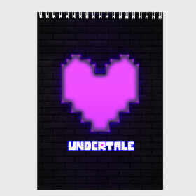 Скетчбук с принтом UNDERTALE PURPLE HEART в Санкт-Петербурге, 100% бумага
 | 48 листов, плотность листов — 100 г/м2, плотность картонной обложки — 250 г/м2. Листы скреплены сверху удобной пружинной спиралью | Тематика изображения на принте: sans | undertale | андертале | андертейл | игра | подземная история | подземная сказка | санс | сердце | ундертале