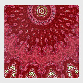 Магнитный плакат 3Х3 с принтом Красно-розовый калейдоскоп  в Санкт-Петербурге, Полимерный материал с магнитным слоем | 9 деталей размером 9*9 см | Тематика изображения на принте: восточный | калейдоскоп | красный | красный калейдоскоп | круглый орнамент | орнамент | этнический