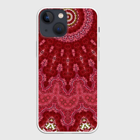 Чехол для iPhone 13 mini с принтом Красно розовый калейдоскоп в Санкт-Петербурге,  |  | восточный | калейдоскоп | красный | красный калейдоскоп | круглый орнамент | орнамент | этнический