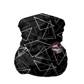 Бандана-труба 3D с принтом Черно-белый геометрический  в Санкт-Петербурге, 100% полиэстер, ткань с особыми свойствами — Activecool | плотность 150‒180 г/м2; хорошо тянется, но сохраняет форму | абстрактный | аппликация | геометрический | модный | треугольники | футбол | футбольный клуб | черно белый | черный фон