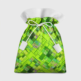 Подарочный 3D мешок с принтом Ярко-зеленый абстрактный узор в Санкт-Петербурге, 100% полиэстер | Размер: 29*39 см | Тематика изображения на принте: абстрактный | геометрический | детский | зеленый неоновый | креативный | модный | молодежный | неоновый | яркий зеленый